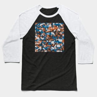 Grey Blue Digital Camouflage Baseball T-Shirt